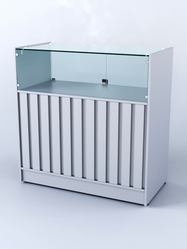 Прилавок со стеклом Смоки №4, Серый