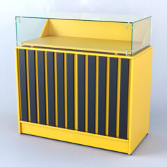 Прилавок со стеклом Смоки №5, Солнечный свет 0134BS + Черный