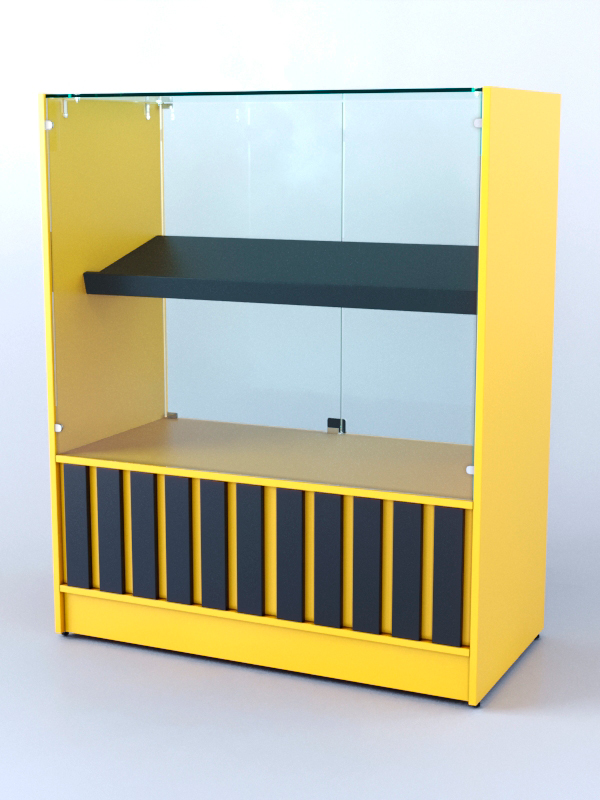 Прилавок со стеклом Смоки №6, Солнечный свет 0134BS + Черный