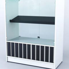 Прилавок со стеклом Смоки №6, Белый + Черный