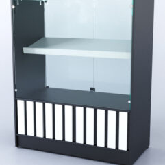 Прилавок со стеклом Смоки №6, Черный + Белый