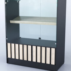 Прилавок со стеклом Смоки №6, Черный + Дуб Сонома