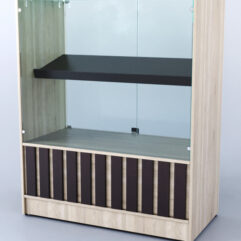 Прилавок со стеклом Смоки №6, Дуб Сонома + Дуб Венге