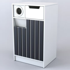 Стеллаж кофейный Смоки, Белый + Черный