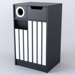 Стеллаж кофейный Смоки, Черный + Белый