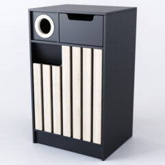 Стеллаж кофейный Смоки, Черный + Дуб Сонома