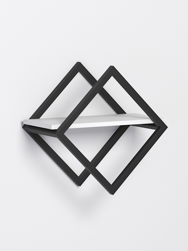 Полка для цветов настенная в стиле ЛОФТ, Белый