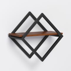 Полка для цветов настенная в стиле ЛОФТ, Орех