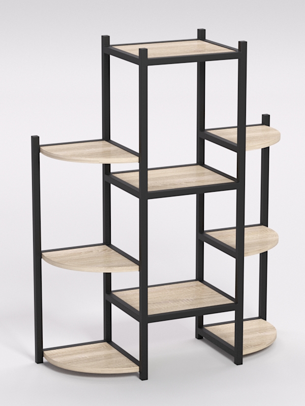 Подставка для цветов №6 в стиле ЛОФТ, Дуб Сонома