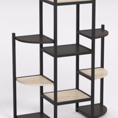 Подставка для цветов №6 в стиле ЛОФТ, Дуб Сонома и Дуб Венге