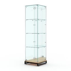 Витрина стеклянная ЛОФТ СТИЛЬ ХИТ ПРОДАЖ №3 (с дверкой, задняя стенка - зеркало), Дуб Золотистый