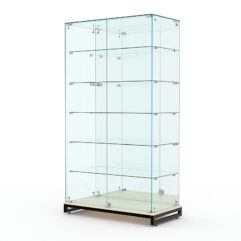 Витрина стеклянная ЛОФТ СТИЛЬ ХИТ ПРОДАЖ №507 (с дверками, задняя стенка - зеркало), Крем Вайс