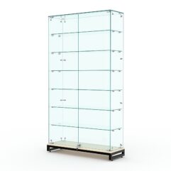 Витрина стеклянная ЛОФТ СТИЛЬ ХИТ ПРОДАЖ №9 (с дверками, задняя стенка - стекло), Крем Вайс