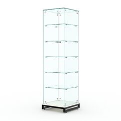 Витрина стеклянная ЛОФТ СТИЛЬ ХИТ ПРОДАЖ №502 (без дверки, задняя стенка - стекло), Белый