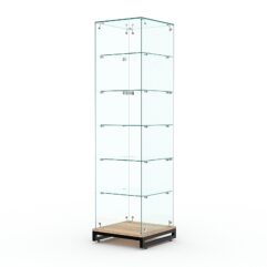 Витрина стеклянная ЛОФТ СТИЛЬ ХИТ ПРОДАЖ №502 (без дверки, задняя стенка - стекло), Дуб Сонома