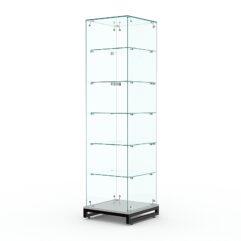 Витрина стеклянная ЛОФТ СТИЛЬ ХИТ ПРОДАЖ №502 (без дверки, задняя стенка - стекло), Серый