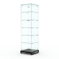 Витрина стеклянная ЛОФТ СТИЛЬ ХИТ ПРОДАЖ №502 (без дверки, задняя стенка - стекло), Черный