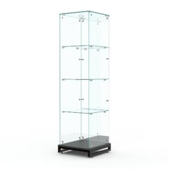 Витрина стеклянная ЛОФТ СТИЛЬ ХИТ ПРОДАЖ №4 (без дверки, задняя стенка - зеркало), Черный