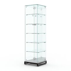 Витрина стеклянная ЛОФТ СТИЛЬ ХИТ ПРОДАЖ №504 (без дверки, задняя стенка - зеркало), Серый