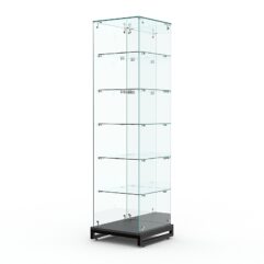 Витрина стеклянная ЛОФТ СТИЛЬ ХИТ ПРОДАЖ №504 (без дверки, задняя стенка - зеркало), Черный