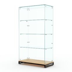 Витрина стеклянная ЛОФТ СТИЛЬ ХИТ ПРОДАЖ №6 (без дверок, задняя стенка - стекло), Дуб Золотистый