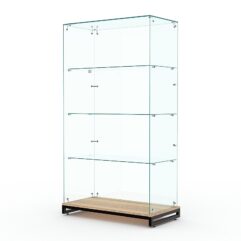 Витрина стеклянная ЛОФТ СТИЛЬ ХИТ ПРОДАЖ №6 (без дверок, задняя стенка - стекло), Дуб Сонома