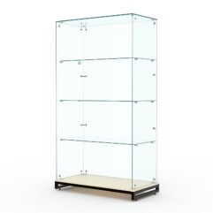 Витрина стеклянная ЛОФТ СТИЛЬ ХИТ ПРОДАЖ №6 (без дверок, задняя стенка - стекло), Крем Вайс