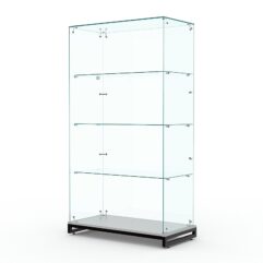 Витрина стеклянная ЛОФТ СТИЛЬ ХИТ ПРОДАЖ №6 (без дверок, задняя стенка - стекло), Серый