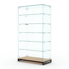 Витрина стеклянная ЛОФТ СТИЛЬ ХИТ ПРОДАЖ №506 (без дверок, задняя стенка - стекло), Дуб Сонома