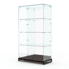 Витрина стеклянная ЛОФТ СТИЛЬ ХИТ ПРОДАЖ №8 (без дверок, задняя стенка - зеркало), Дуб Венге