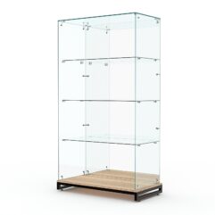 Витрина стеклянная ЛОФТ СТИЛЬ ХИТ ПРОДАЖ №8 (без дверок, задняя стенка - зеркало), Дуб Сонома