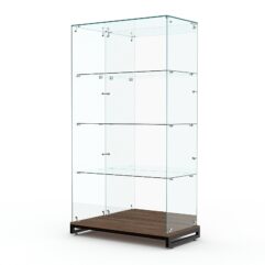 Витрина стеклянная ЛОФТ СТИЛЬ ХИТ ПРОДАЖ №8 (без дверок, задняя стенка - зеркало), Орех