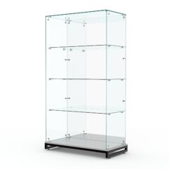 Витрина стеклянная ЛОФТ СТИЛЬ ХИТ ПРОДАЖ №8 (без дверок, задняя стенка - зеркало), Серый