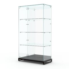 Витрина стеклянная ЛОФТ СТИЛЬ ХИТ ПРОДАЖ №8 (без дверок, задняя стенка - зеркало), Черный