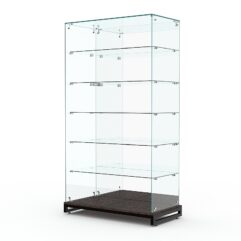 Витрина стеклянная ЛОФТ СТИЛЬ ХИТ ПРОДАЖ №508 (без дверок, задняя стенка - зеркало), Дуб Венге