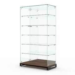 Витрина стеклянная ЛОФТ СТИЛЬ ХИТ ПРОДАЖ №508 (без дверок, задняя стенка - зеркало), Орех