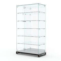 Витрина стеклянная ЛОФТ СТИЛЬ ХИТ ПРОДАЖ №508 (без дверок, задняя стенка - зеркало), Серый