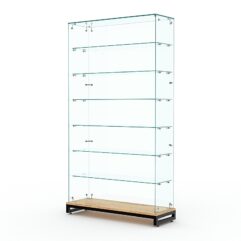 Витрина стеклянная ЛОФТ СТИЛЬ ХИТ ПРОДАЖ №10 (без дверок, задняя стенка - стекло), Дуб Золотистый
