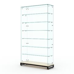 Витрина стеклянная ЛОФТ СТИЛЬ ХИТ ПРОДАЖ №10 (без дверок, задняя стенка - стекло), Крем Вайс