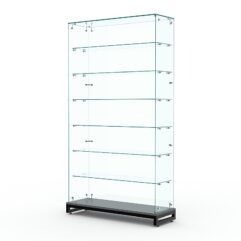 Витрина стеклянная ЛОФТ СТИЛЬ ХИТ ПРОДАЖ №10 (без дверок, задняя стенка - стекло), Темно-Серый