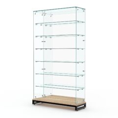 Витрина стеклянная ЛОФТ СТИЛЬ ХИТ ПРОДАЖ №12 (без дверок, задняя стенка - зеркало), Дуб Сонома