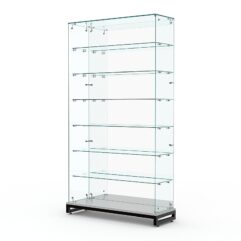 Витрина стеклянная ЛОФТ СТИЛЬ ХИТ ПРОДАЖ №12 (без дверок, задняя стенка - зеркало), Серый
