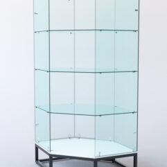 Витрина стеклянная ЛОФТ СТИЛЬ ХИТ ПРОДАЖ №14 (без дверки, задняя стенка - стекло), Белый