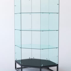 Витрина стеклянная ЛОФТ СТИЛЬ ХИТ ПРОДАЖ №14 (без дверки, задняя стенка - стекло), Черный