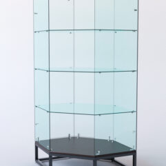 Витрина стеклянная ЛОФТ СТИЛЬ ХИТ ПРОДАЖ №14 (без дверки, задняя стенка - стекло), Дуб Венге