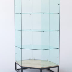 Витрина стеклянная ЛОФТ СТИЛЬ ХИТ ПРОДАЖ №14 (без дверки, задняя стенка - стекло), Дуб Сонома