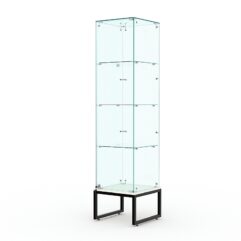 Витрина стеклянная ЛОФТ СТИЛЬ ПОДИУМ №10 (с дверкой, задняя стенка - стекло), Белый