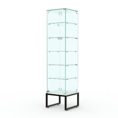 Витрина стеклянная ЛОФТ СТИЛЬ ПОДИУМ №510 (с дверкой, задняя стенка - стекло), Белый