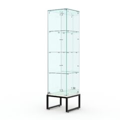 Витрина стеклянная ЛОФТ СТИЛЬ ПОДИУМ №12 (с дверкой, задняя стенка - зеркало), Белый