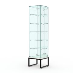Витрина стеклянная ЛОФТ СТИЛЬ ПОДИУМ №512 (с дверкой, задняя стенка - зеркало), Белый